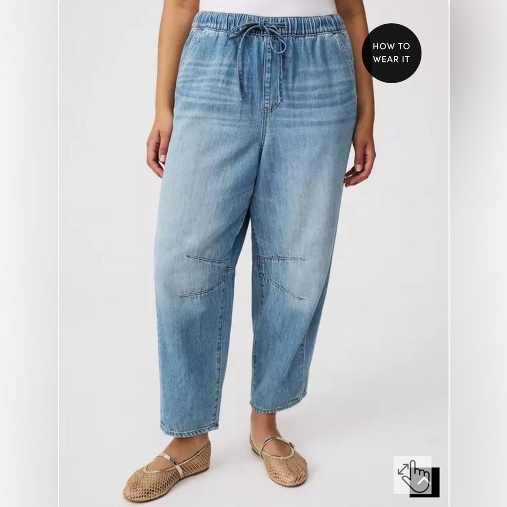 High-Rise Drapey Barrel Jeans - Picture 5 of 6